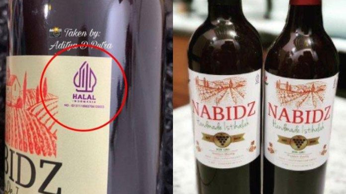 Produk Wine merek Nabidz diklaim bersertifikat halal.