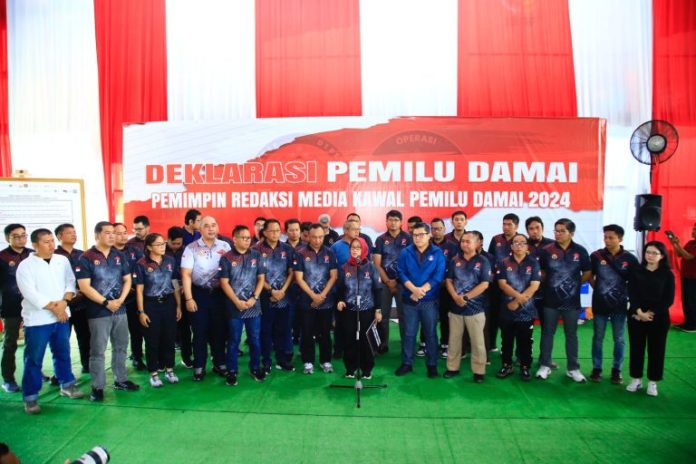 Polri, Dewan Pers dan pimpinan media massa deklarai Pemilu Damai 2024.