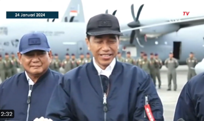 Presiden Jokowi di Pangkalan TNI-AU Halim Perdanakusuma, Jakarta.