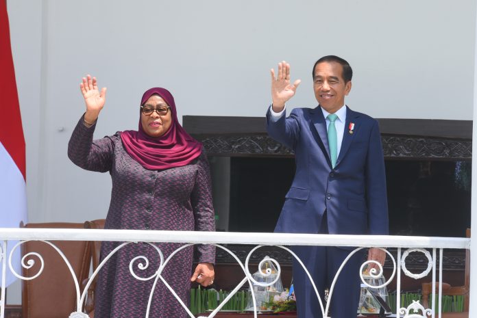 Presiden Jokowi menerima kunjungan Presiden Tanzania Samia Saluhu di Istana Bogor, Kamis (26/1/2024).