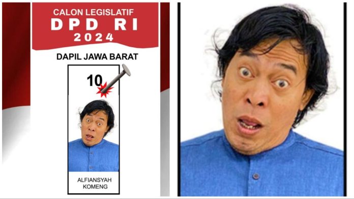 Foto Komeng di surat suara DPD RI dapil Jawa Barat.