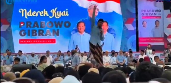 Bupati Sidoarjo Ahmad Muhdlor Ali atau Gus Muhdlor deklarasi mendukung Prabowo-Gibran, Kamis (1/2/2024).