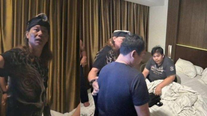 GSH anak bos toko roti saat ditangkap polisi di kamar hotel di Sukabumi, Jawa Barat, pada Minggu (16/12/2024) dini hari.