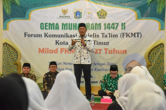 Wali Kota Administrasi Jakarta Timur Munjirin, mengajak Forum Komunikasi Majelis Taklim (FKMT) Kota Jakarta Timur untuk aktif mendukung Gerakan Masyarakat Punya Alat Pemadam Api Ringan (GEMPAR).