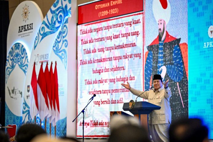 Presiden Prabowo saat membuka APKASI Otonomi Expo Tahun 2025 di BSD Tangerang Selatan, Kamis (28/8/2025).