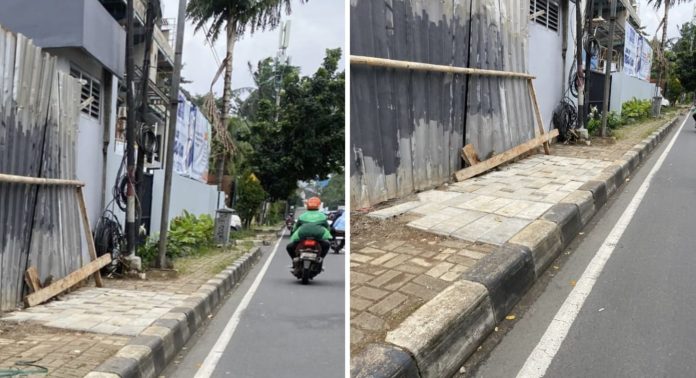 Pemandangan trotoar di Jalan Metro Pondok Indah, Kebayoran Lama, Jakarta Selatan, Selasa (10/2/2026).